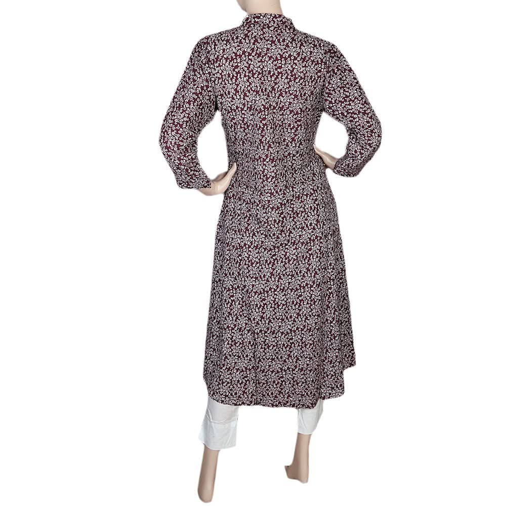 Women's Printed Full Sleeves Long Top - Maroon, Women, T-Shirts And Tops, Chase Value, Chase Value