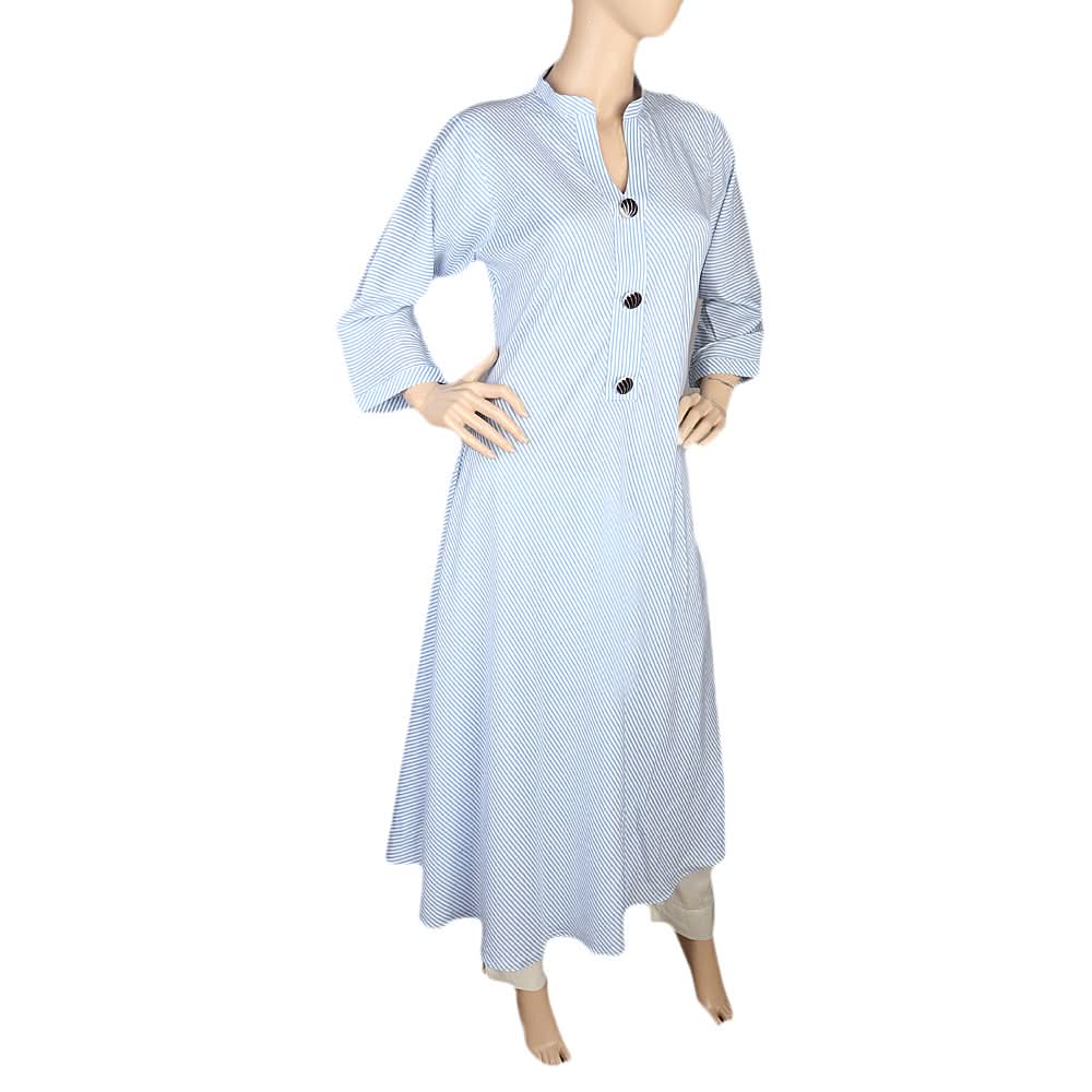 Women's Printed Full Sleeves Long Top - Light Blue, Women, T-Shirts And Tops, Chase Value, Chase Value
