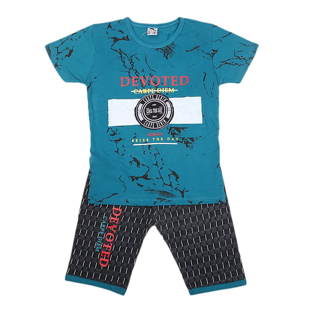 Boys Half Sleeves Short Suit 20-22 1211 - Sea Green, Kids, Boys Sets And Suits, Chase Value, Chase Value