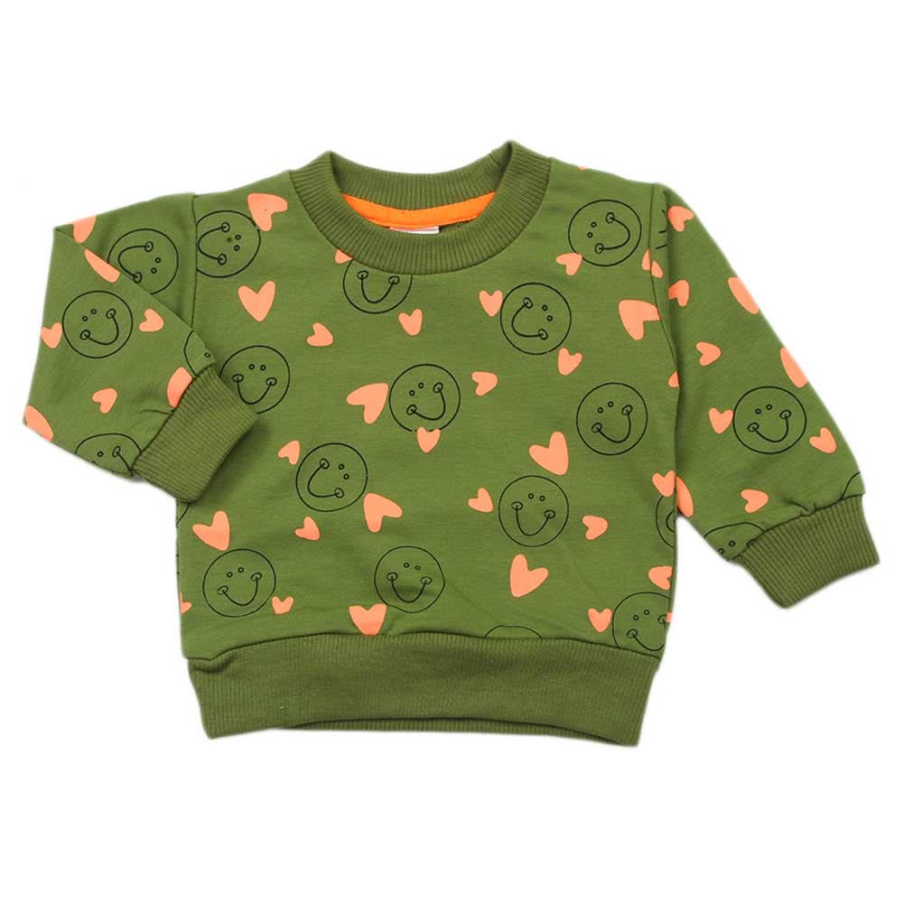 Newborn Girls Full Sleeves T-shirt - Green, Newborn Girls T-Shirts, Chase Value, Chase Value