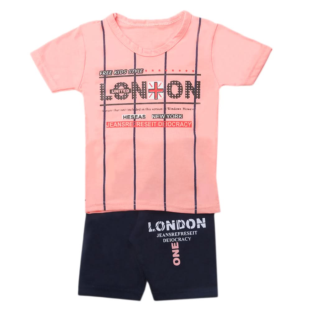 Boys Half Sleeves Short Suit - Pink, Kids, Boys Sets And Suits, Chase Value, Chase Value
