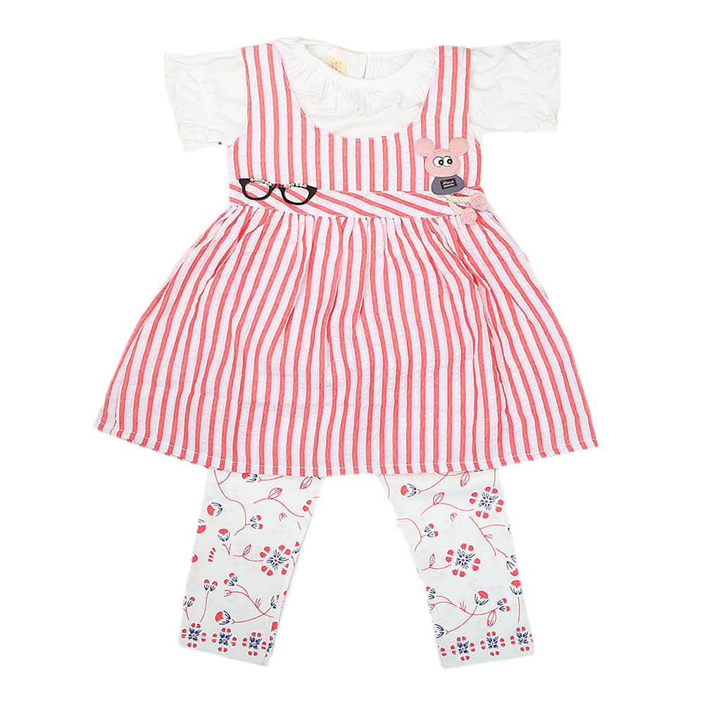 Girls Half Sleeves Tighs Suits 7146 - Red, Kids, Girls Sets And Suits, Chase Value, Chase Value