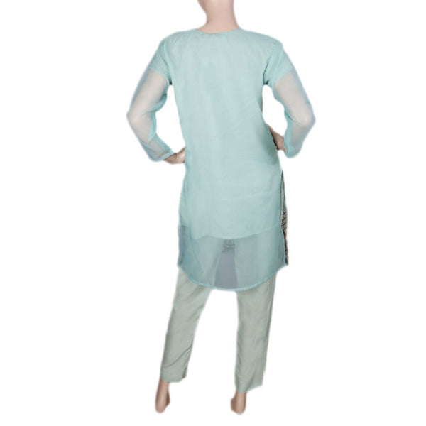 Eminent Embroidered 3Pcs Stitched Suit - Sea Green, Women, Shalwar Suits, Chase Value, Chase Value