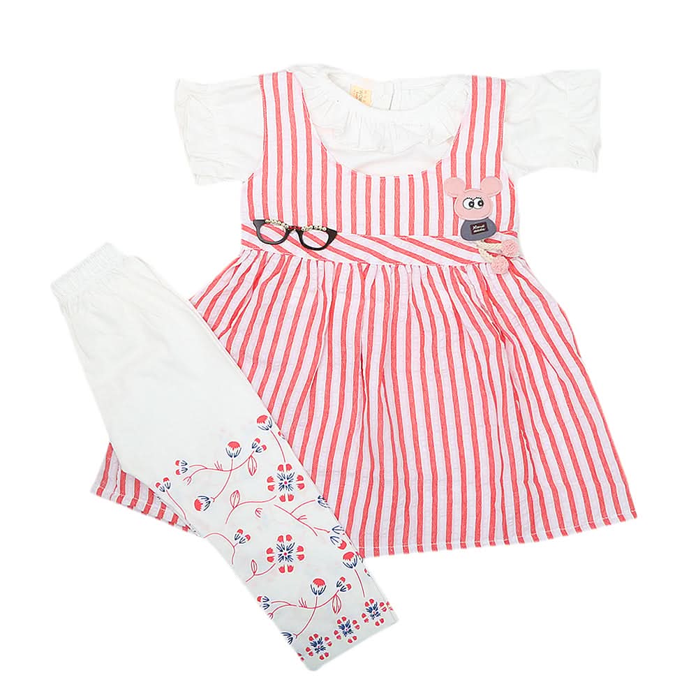 Girls Half Sleeves Tighs Suits 7146 - Red, Kids, Girls Sets And Suits, Chase Value, Chase Value