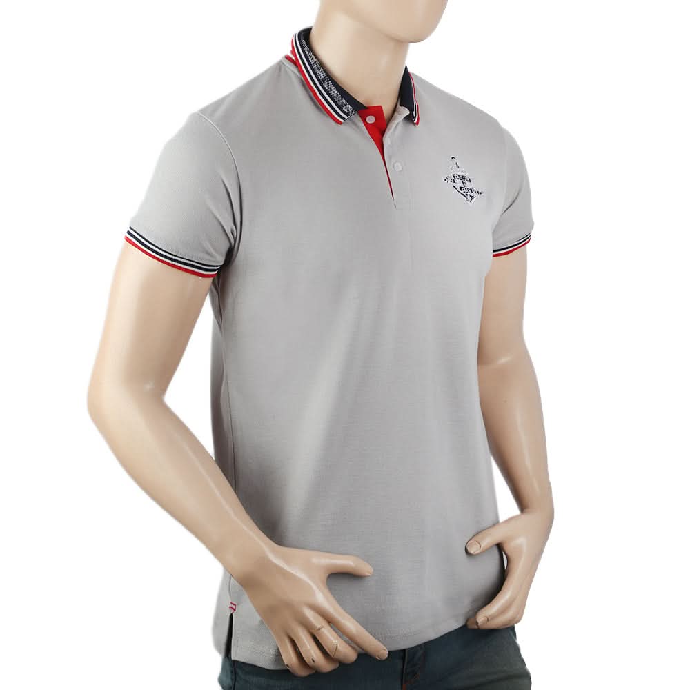 Men's Half Sleeves Polo T-Shirt - Grey, Men, T-Shirts And Polos, Chase Value, Chase Value