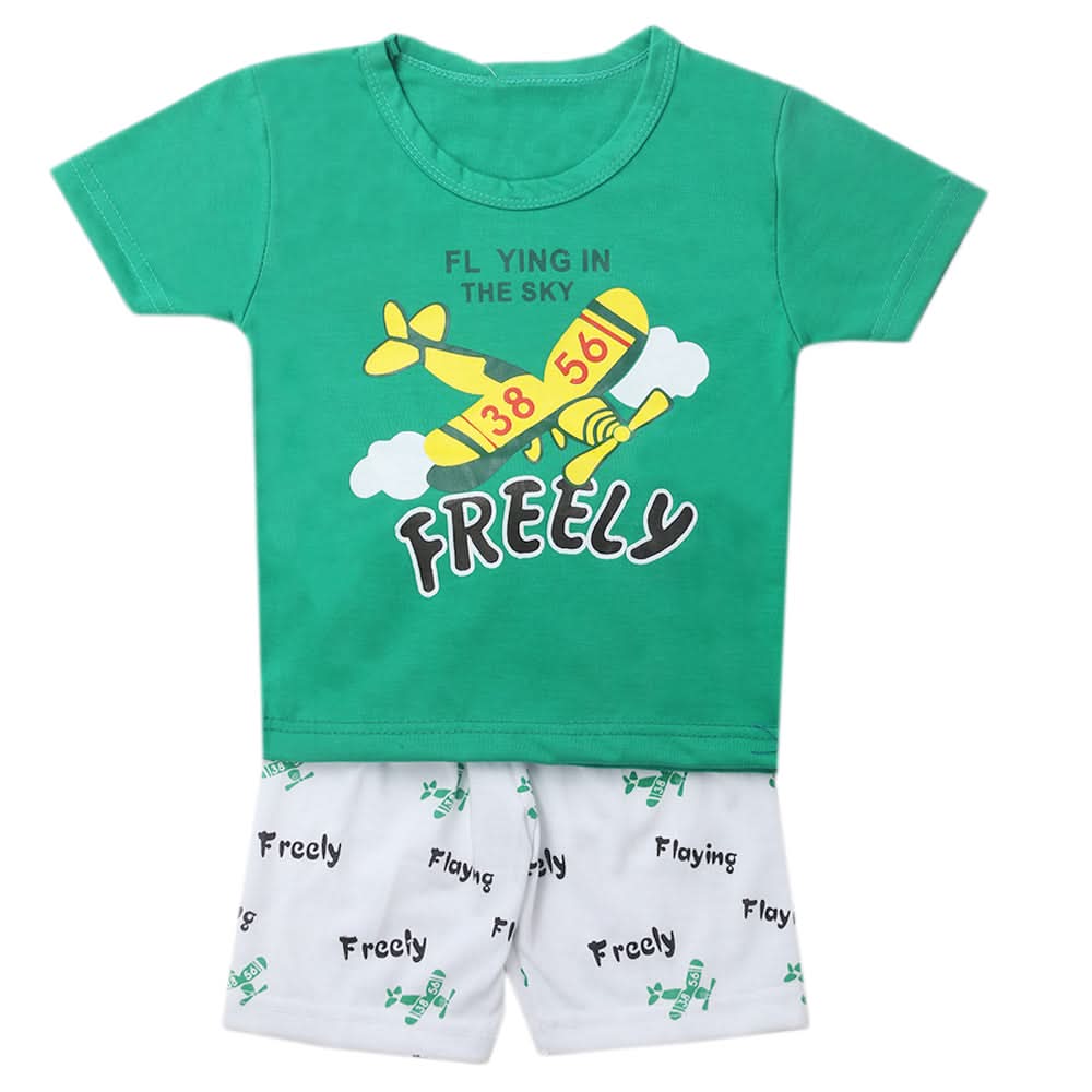 Boys Half Sleeves Short Suit - Green, Kids, Boys Sets And Suits, Chase Value, Chase Value