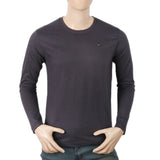 Men's Full Sleeves Logo T-Shirt - Dark Grey, Men, T-Shirts And Polos, Chase Value, Chase Value