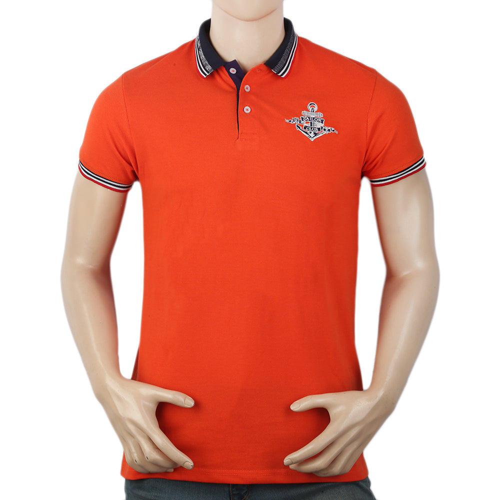 Men's Half Sleeves Polo T-Shirt - Orange, Men, T-Shirts And Polos, Chase Value, Chase Value