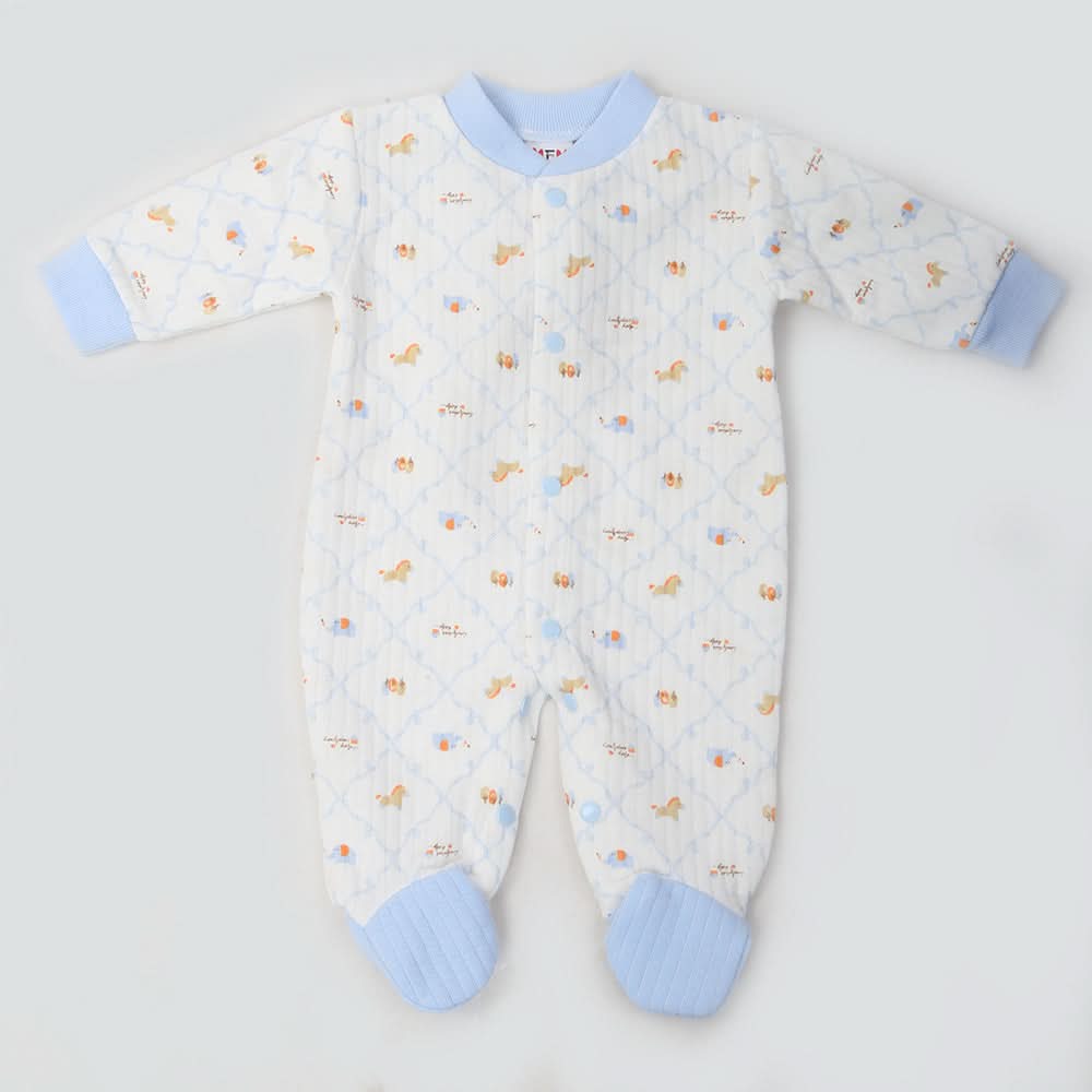 Newborn Boys Full Sleeves Romper - Blue, Kids, NB Boys Rompers, Chase Value, Chase Value