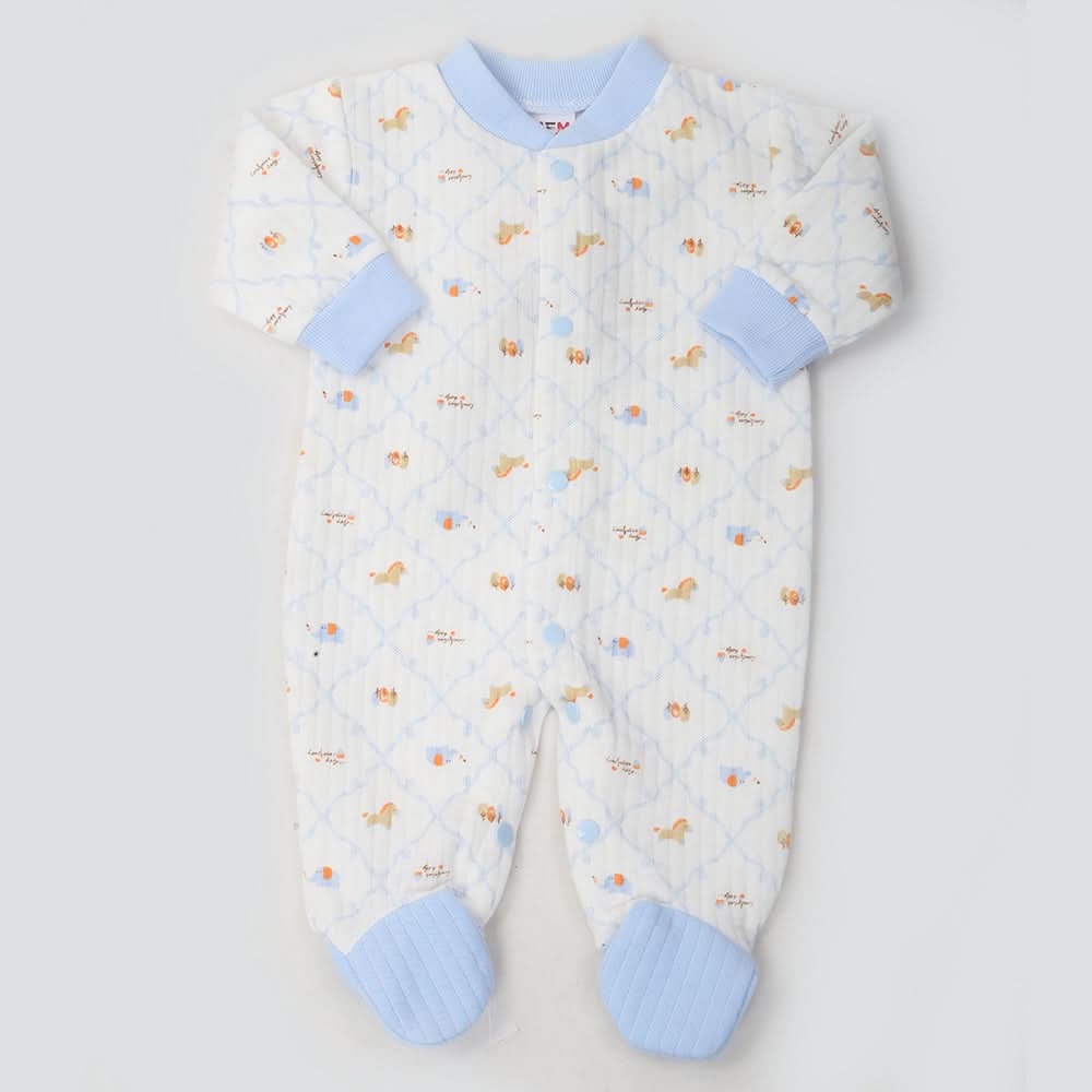 Newborn Boys Full Sleeves Romper - Blue, Kids, NB Boys Rompers, Chase Value, Chase Value