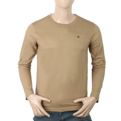 Men's Full Sleeves Logo T-Shirt - Khakhi, Men, T-Shirts And Polos, Chase Value, Chase Value