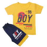 Boys Half Sleeves Short Suit - Mustard, Kids, Boys Sets And Suits, Chase Value, Chase Value