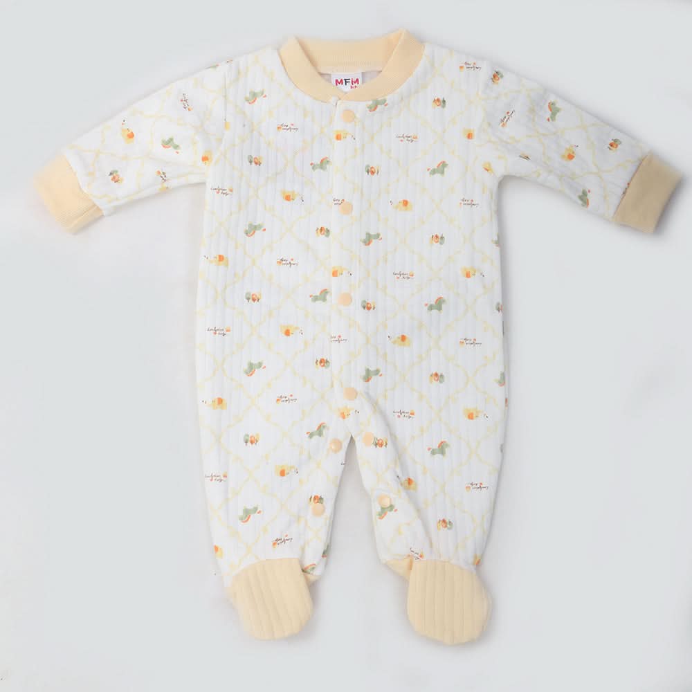 Newborn Boys Full Sleeves Romper - Yellow, Kids, NB Boys Rompers, Chase Value, Chase Value