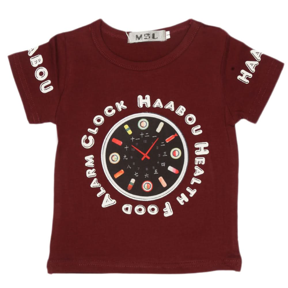Newborn Boys T-Shirt - Maroon, Kids, NB Boys Shirts And T-Shirts, Chase Value, Chase Value