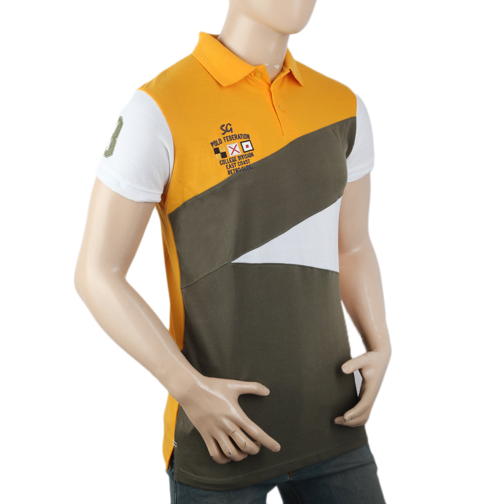 Men's Half Sleeves Polo T-Shirt - Yellow, Men, T-Shirts And Polos, Chase Value, Chase Value
