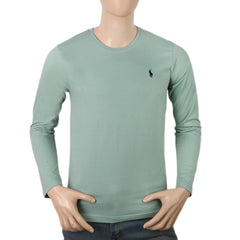 Men's Full Sleeves Logo T-Shirt - Cyan, Men, T-Shirts And Polos, Chase Value, Chase Value