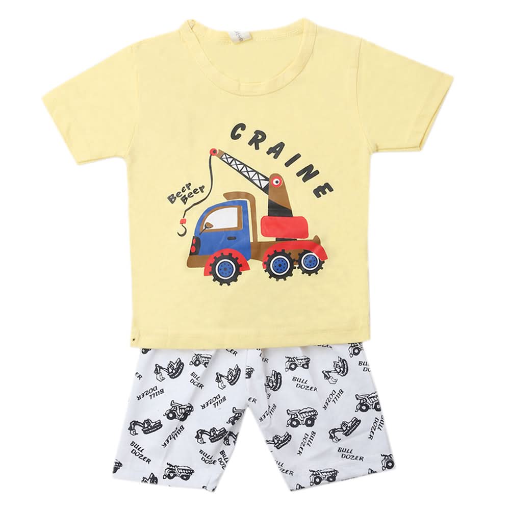 Boys Half Sleeves Short Suit - Lemon, Kids, Boys Sets And Suits, Chase Value, Chase Value