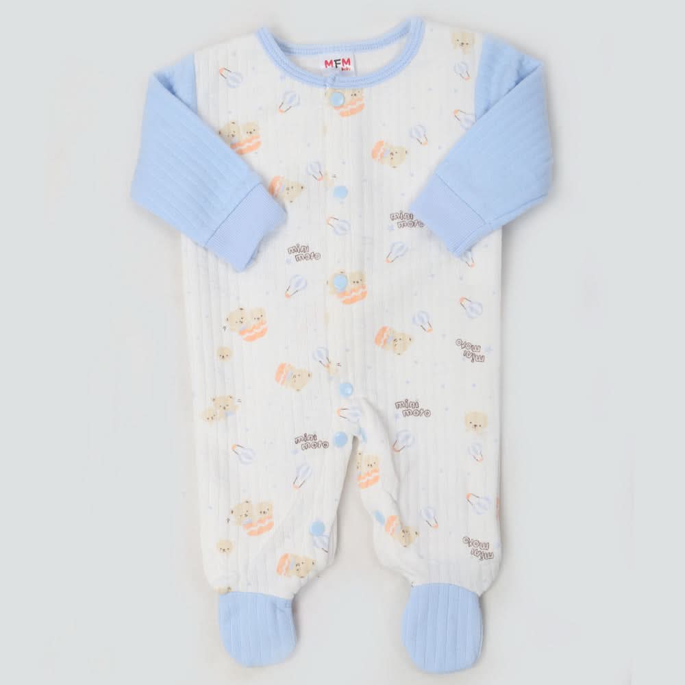Newborn Boys Full Sleeves Romper - Blue, Kids, NB Boys Rompers, Chase Value, Chase Value