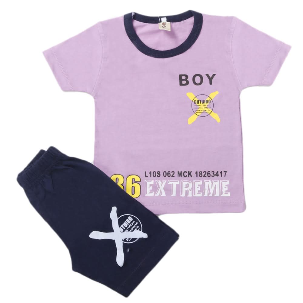 Boys Half Sleeves Short Suit - Purple, Kids, Boys Sets And Suits, Chase Value, Chase Value
