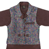 Boys Waistcoat Suit - Dark Brown, Kids, Boys Shalwar Kameez, Chase Value, Chase Value