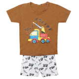 Boys Half Sleeves Short Suit - Dark Brown, Kids, Boys Sets And Suits, Chase Value, Chase Value