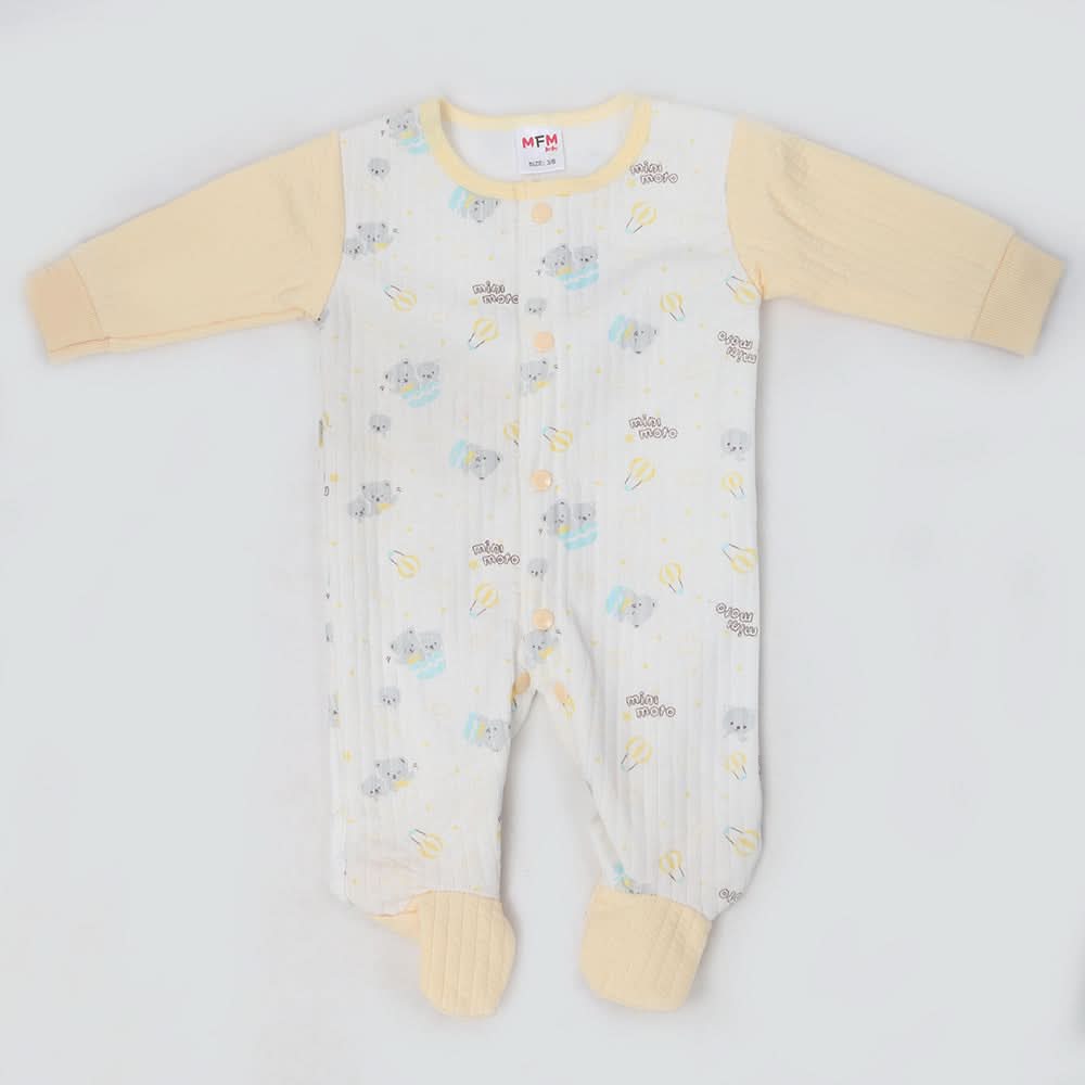 Newborn Boys Full Sleeves Romper - Yellow, Kids, NB Boys Rompers, Chase Value, Chase Value