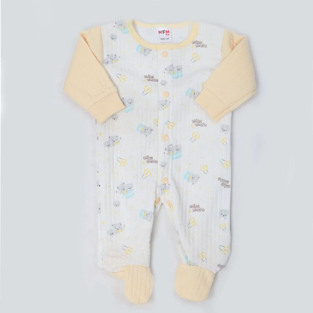 Newborn Boys Full Sleeves Romper - Yellow, Kids, NB Boys Rompers, Chase Value, Chase Value