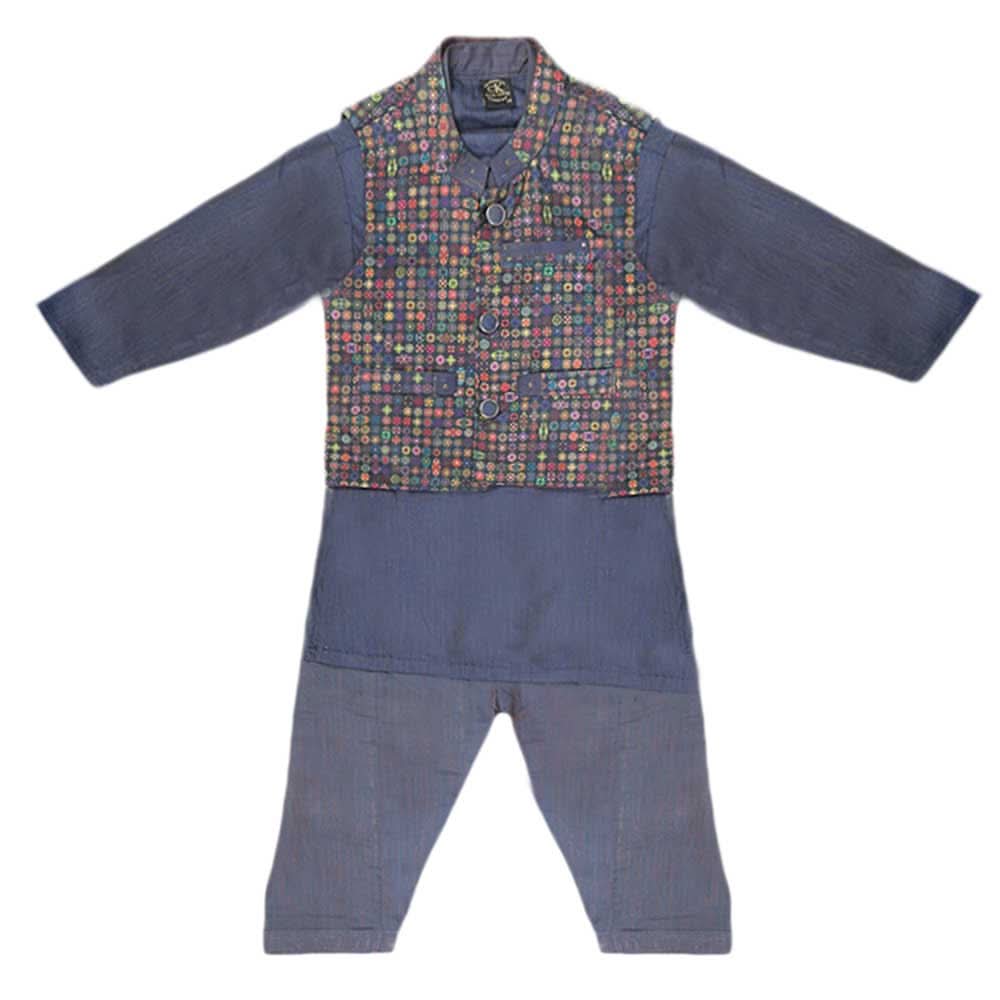 Boys Waistcoat Suit - Purple, Kids, Boys Shalwar Kameez, Chase Value, Chase Value