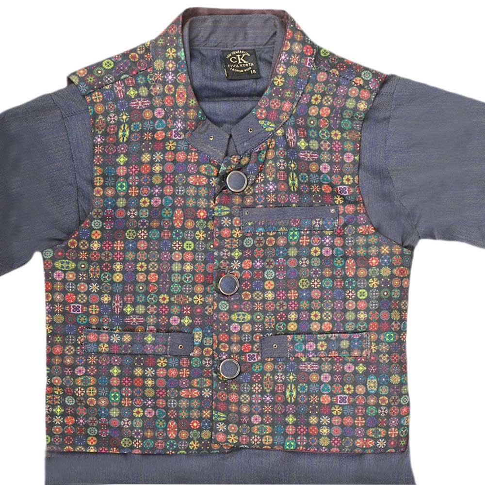 Boys Waistcoat Suit - Purple, Kids, Boys Shalwar Kameez, Chase Value, Chase Value