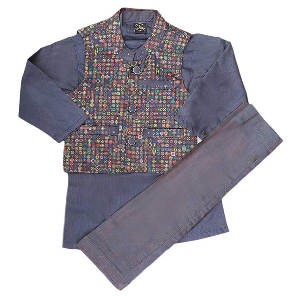 Boys Waistcoat Suit - Purple, Kids, Boys Shalwar Kameez, Chase Value, Chase Value
