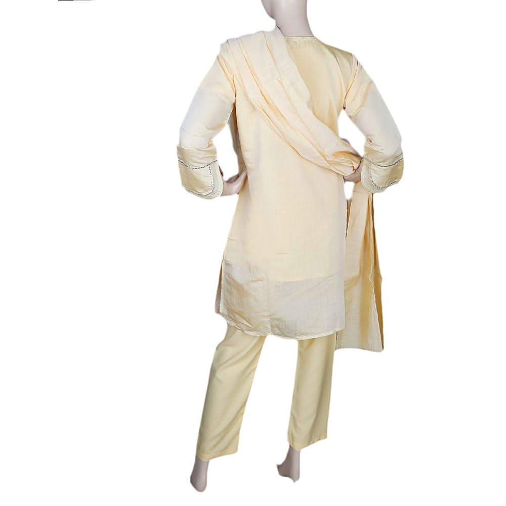Women's Fancy 3 Piece Suit - Golden, Women, Shalwar Suits, Chase Value, Chase Value