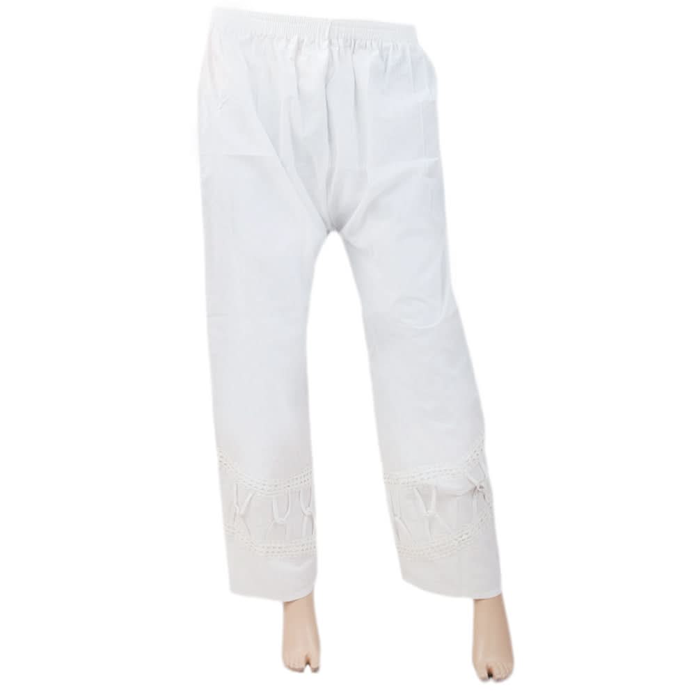 Women's Trouser Bottom Lace With Dori - White, Women, Pants & Tights, Chase Value, Chase Value