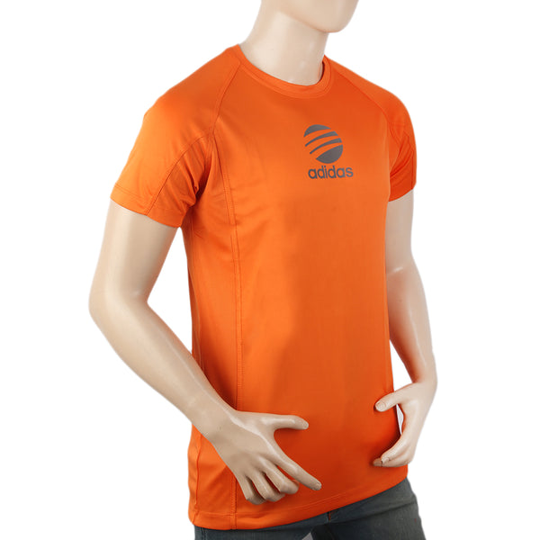 Men's Half Sleeves Round Neck T-Shirt - Orange, Men, T-Shirts And Polos, Chase Value, Chase Value