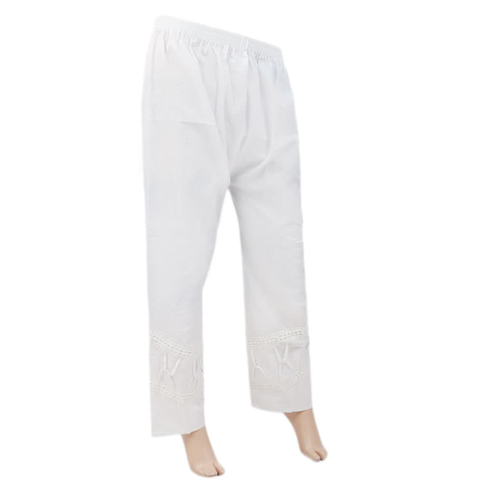 Women's Trouser Bottom Lace With Dori - White, Women, Pants & Tights, Chase Value, Chase Value
