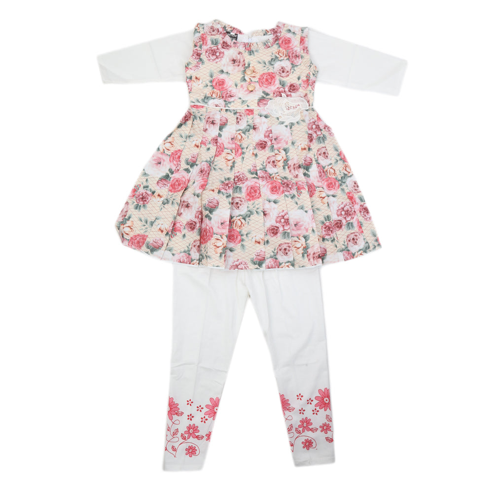 Girls Full Sleeves Suit 2029 - Pink, Kids, Girls Sets And Suits, Chase Value, Chase Value