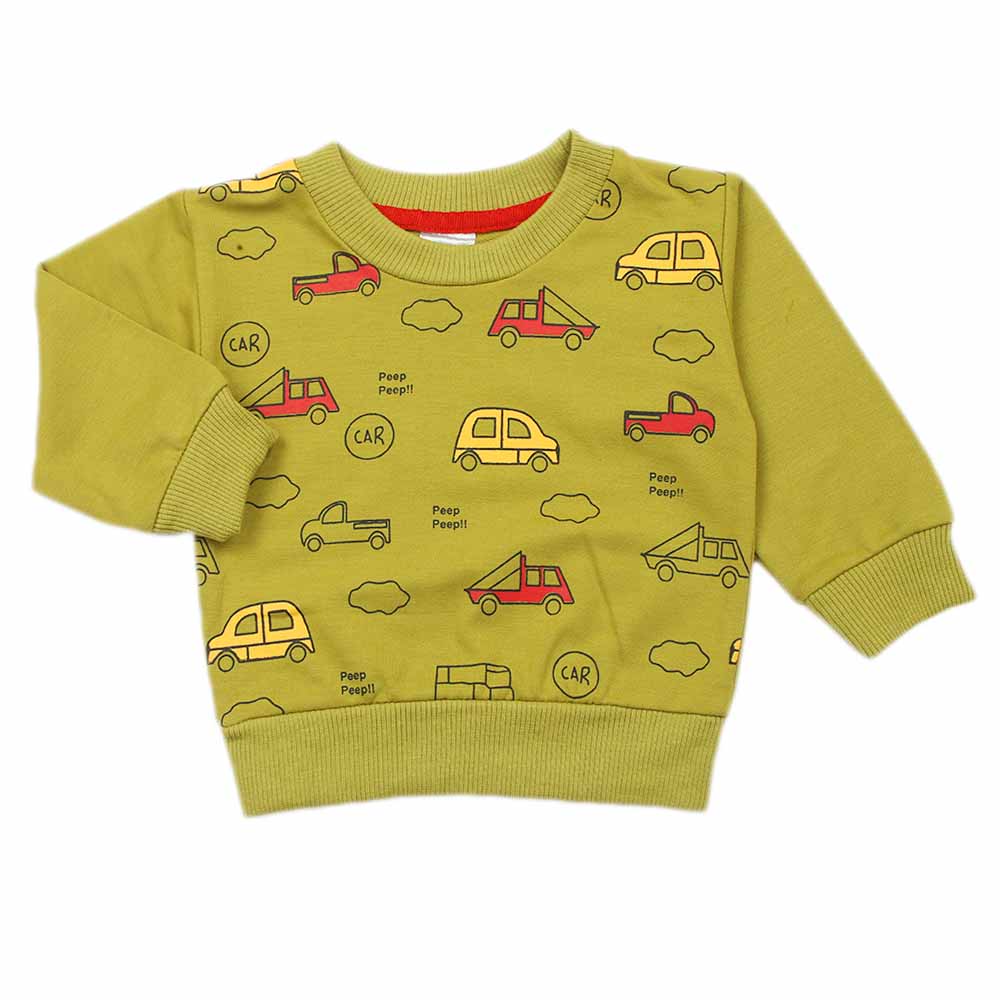 Newborn Boys Full Sleeves T-shirt - Green, Newborn Boys Shirts & T-Shirts, Chase Value, Chase Value