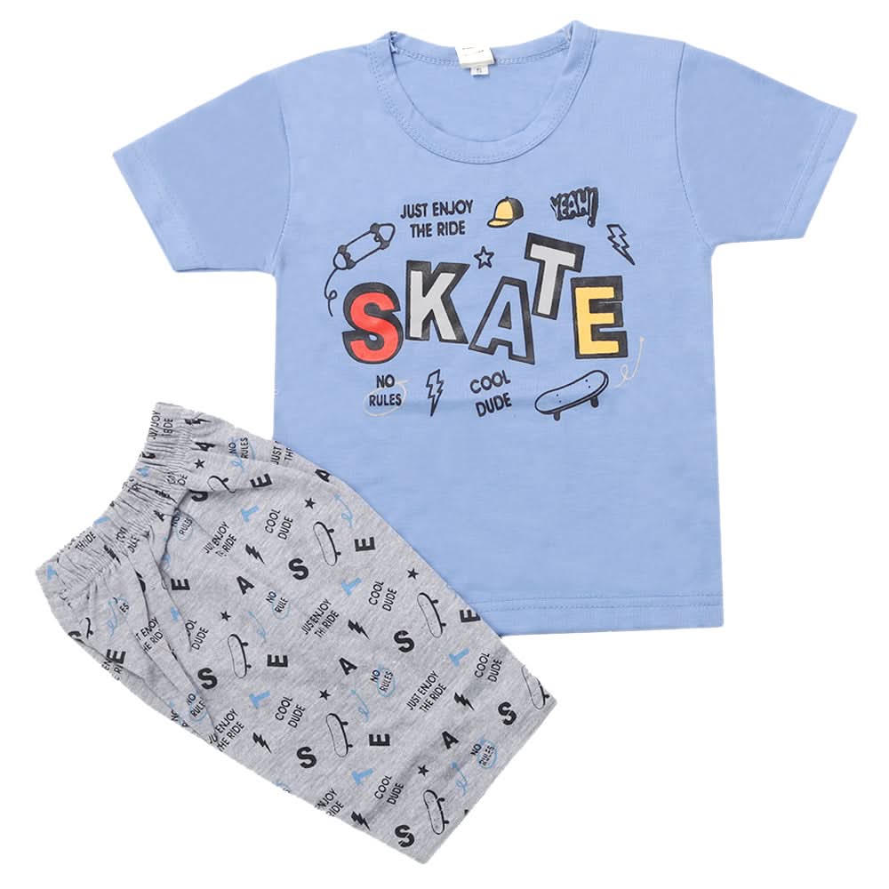 Boys Half Sleeves Short Suit - Blue, Kids, Boys Sets And Suits, Chase Value, Chase Value