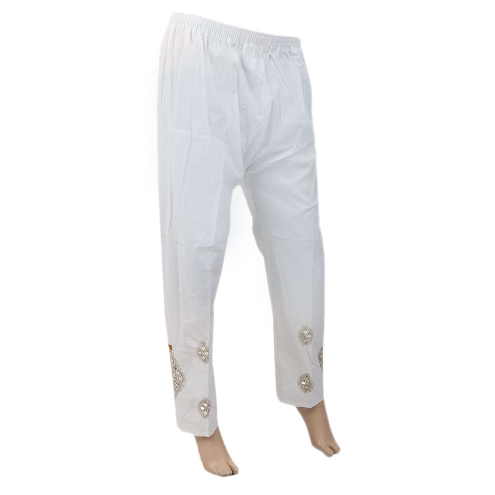Women's Slick Self Print Trouser - White, Women, Pants & Tights, Chase Value, Chase Value