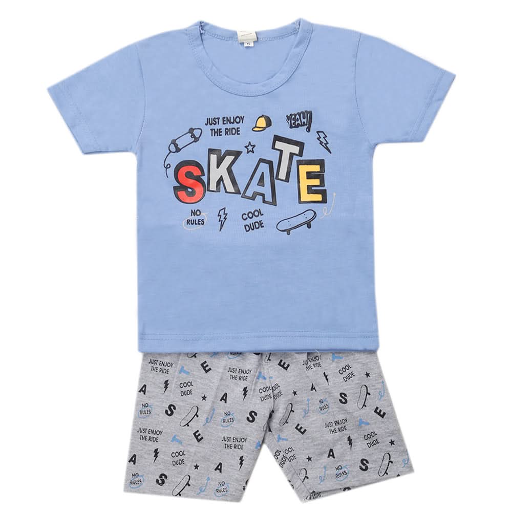 Boys Half Sleeves Short Suit - Blue, Kids, Boys Sets And Suits, Chase Value, Chase Value