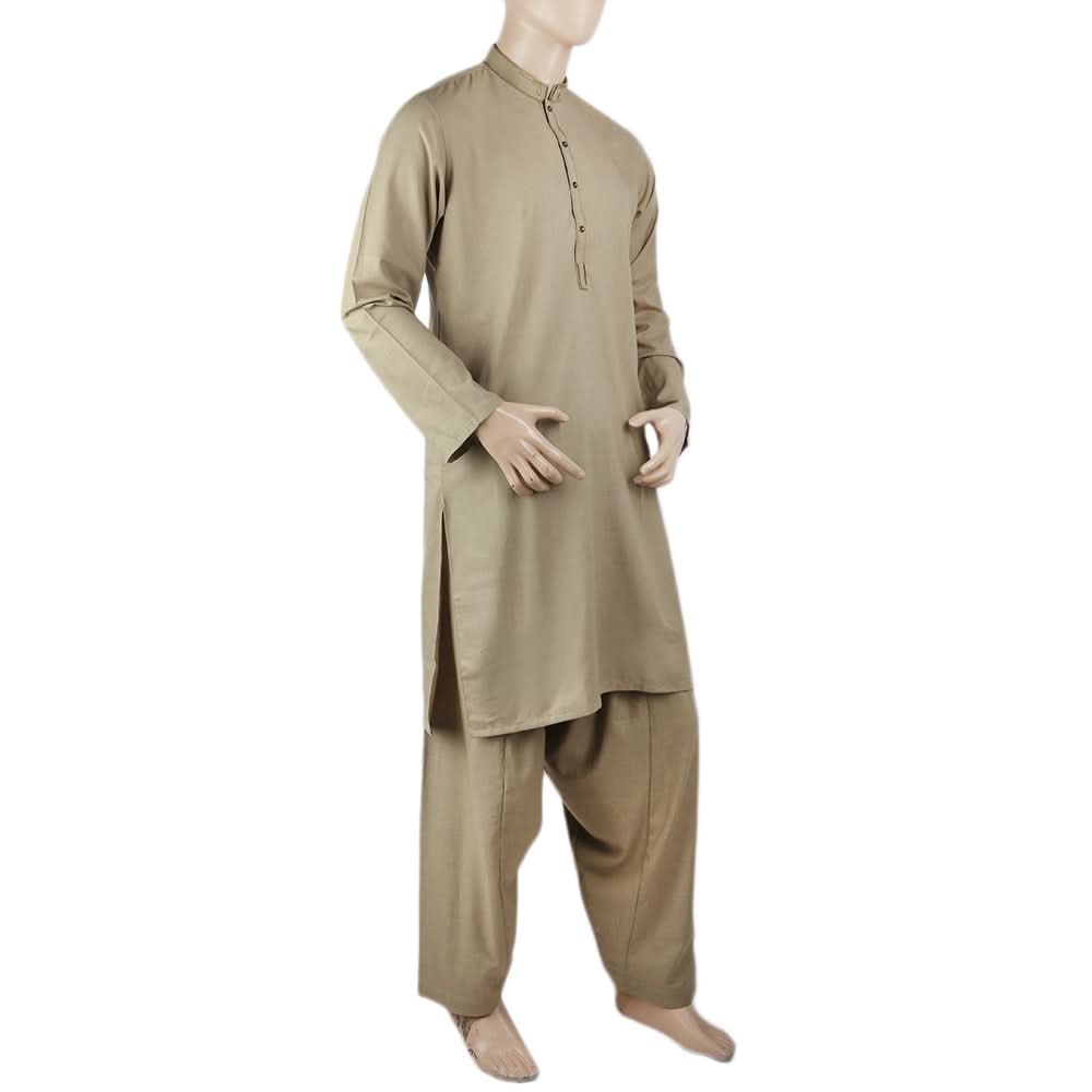 Men's Mashriq Slim Fit Embroided Shalwar Suit - Olive, Men, Shalwar Kameez, Chase Value, Chase Value