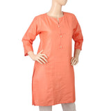 Women's Basic Plain Kurti - Peach, Women, Ready Kurtis, Chase Value, Chase Value