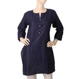 Women's Basic Plain Kurti - Navy Blue, Women, Ready Kurtis, Chase Value, Chase Value