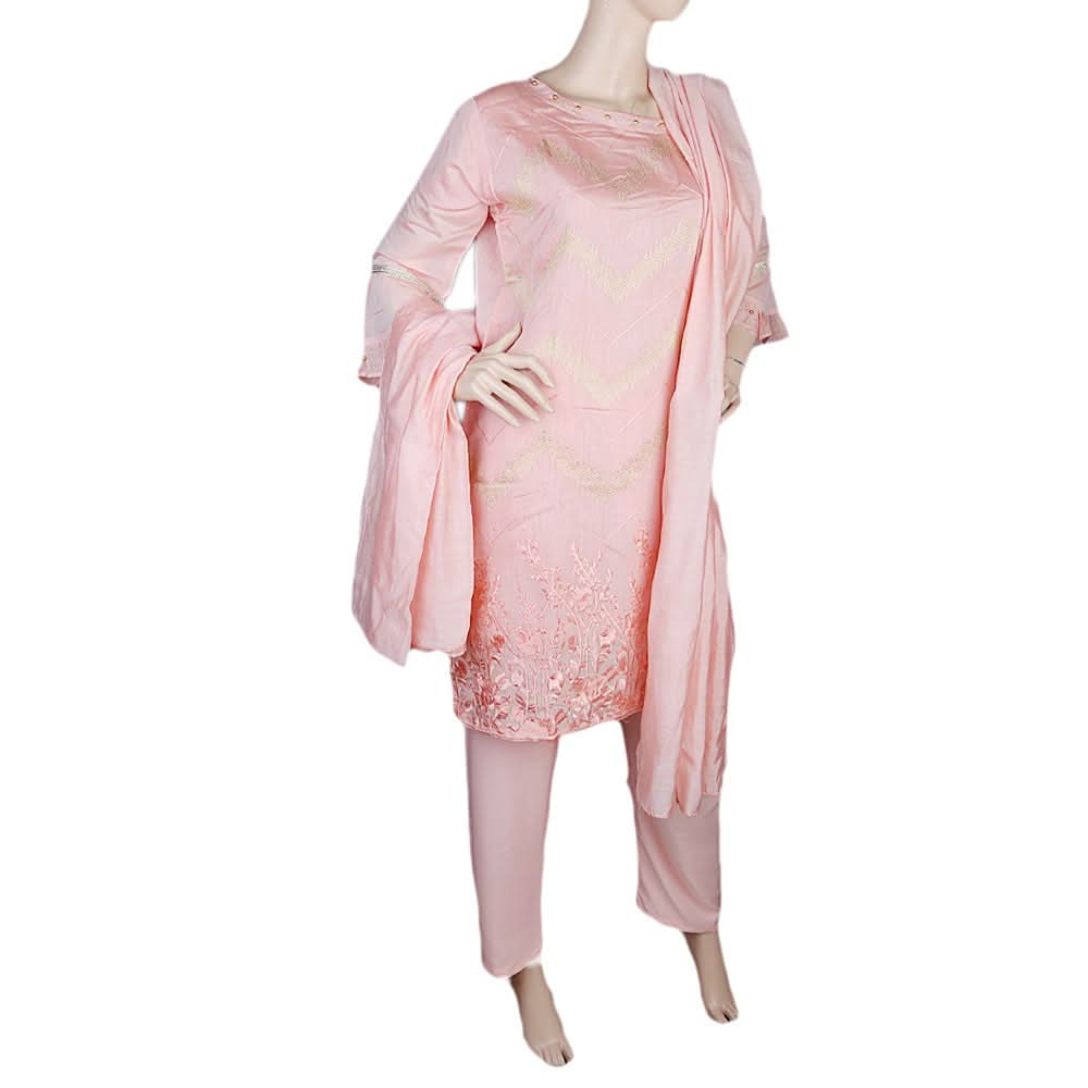 Women's Fancy 3 Piece Suit - Pink, Women, Shalwar Suits, Chase Value, Chase Value