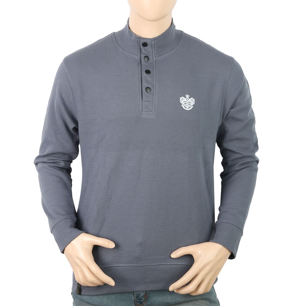 Men's Full Sleeves Fancy Jumper - Steel Blue, Men's Sweater & Sweat Shirts, Chase Value, Chase Value