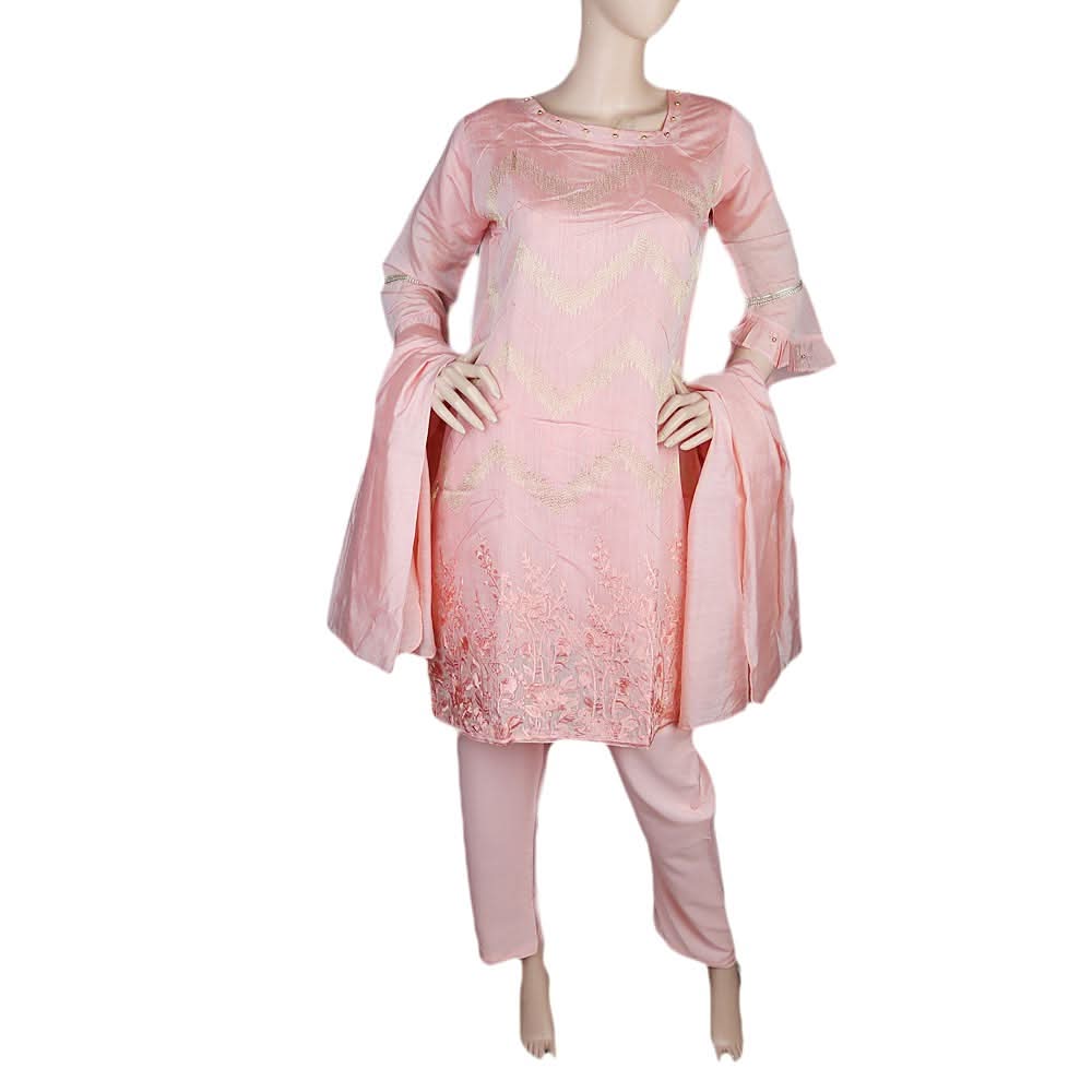 Women's Fancy 3 Piece Suit - Pink, Women, Shalwar Suits, Chase Value, Chase Value