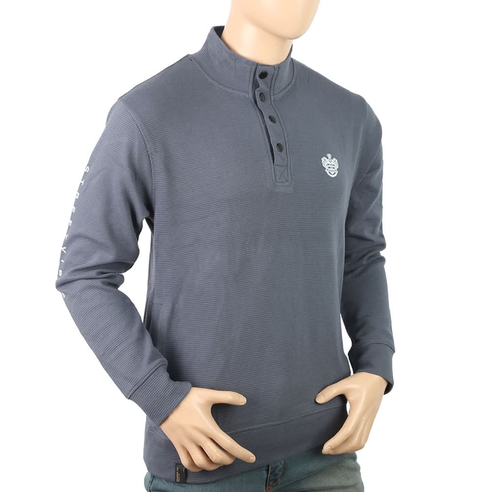 Men's Full Sleeves Fancy Jumper - Steel Blue, Men's Sweater & Sweat Shirts, Chase Value, Chase Value