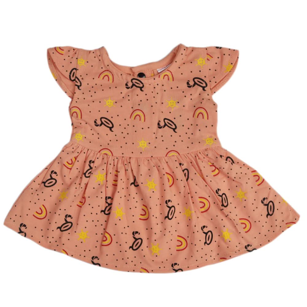 Newborn Girls Frock - Peach, Kids, Newborn Girls Frocks, Chase Value, Chase Value