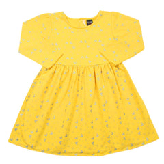 Girls Full Sleeves Frock - Yellow, Girls Frocks, Chase Value, Chase Value