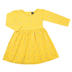 Girls Full Sleeves Frock - Yellow, Girls Frocks, Chase Value, Chase Value