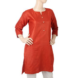 Women's Basic Plain Kurti - Rust, Women, Ready Kurtis, Chase Value, Chase Value